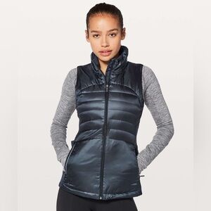 Lululemon Down For A Run Vest II Womens Black Inkwell Puffer Vest Size 2